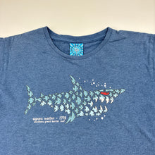 Load image into Gallery viewer, Boys SUNPRINTS, blue marle tee / top, shark, GUC, size 8,  