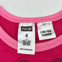 Load image into Gallery viewer, Girls Neon, cotton pyjama tee / top, ballet dancers, FUC, size 4,  