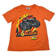 Load image into Gallery viewer, Boys Hot Wheels, MONSTER TRUCKS cotton tee / top, EUC, size 7,  