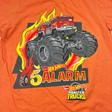 Load image into Gallery viewer, Boys Hot Wheels, MONSTER TRUCKS cotton tee / top, EUC, size 7,  