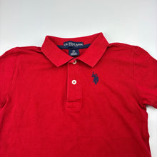 Load image into Gallery viewer, Boys US POLO ASSN, red cotton polo shirt top, EUC, size 4-5,  