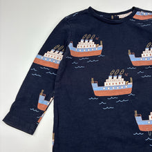 Load image into Gallery viewer, Boys Target, navy cotton long sleeve top, boats, GUC, size 3,  