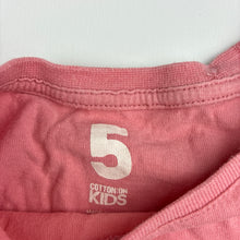 Load image into Gallery viewer, Girls Cotton On, embroidered pink cotton tee / top, FUC, size 5,  