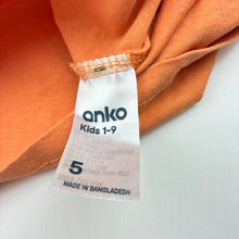 Load image into Gallery viewer, Unisex Anko, orange cotton tee / top, GUC, size 5,  