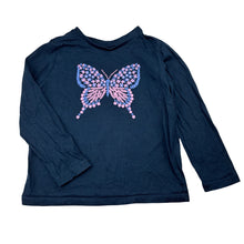 Load image into Gallery viewer, Girls Anko, navy cotton long sleeve top, butterfly, EUC, size 5,  