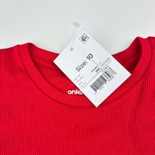 Load image into Gallery viewer, Girls Anko, red ribbed stretchy tee / top, NEW, size 10,  
