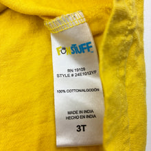 Load image into Gallery viewer, Unisex Funstuff, yellow cotton tee / top, giraffe, GUC, size 3,  