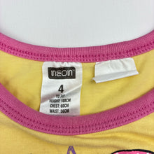 Load image into Gallery viewer, Girls Neon, cotton pyjama tee / top, owl, GUC, size 4,  
