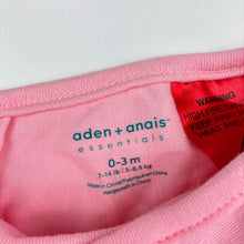 Load image into Gallery viewer, Girls aden + anais, soft cotton swaddle sleeping bag, 3 - 6.5kg, EUC, size 000,  