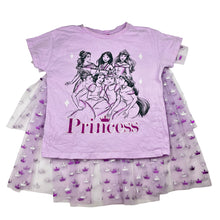 Load image into Gallery viewer, Girls Disney, Princess cotton tee / top, detachable cape, FUC, size 5,  