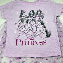Load image into Gallery viewer, Girls Disney, Princess cotton tee / top, detachable cape, FUC, size 5,  