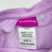 Load image into Gallery viewer, Girls Disney, Princess cotton tee / top, detachable cape, FUC, size 5,  