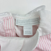 Load image into Gallery viewer, Girls The Little White Co, lined striped cotton romper, light mark front, FUC, size 0,  