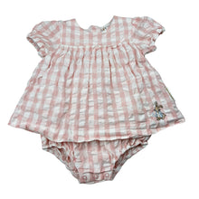 Load image into Gallery viewer, Girls Beatrix Potter, Peter Rabbit, embroidered crinkle cotton romper, GUC, size 1,  