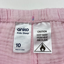 Load image into Gallery viewer, Girls Anko, lightweight crinkle cotton pyjama shorts, GUC, size 10,  