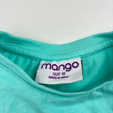 Load image into Gallery viewer, Girls Mango, blue cotton novelty tee / top, dog, GUC, size 10,  