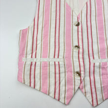 Load image into Gallery viewer, Girls Zara, cotton lined viscose / linen waistcoat / vest, EUC, size 11-12,  