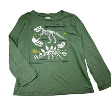 Load image into Gallery viewer, Boys Target, khaki cotton long sleeve top, dinosaurs, GUC, size 6,  