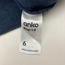 Load image into Gallery viewer, Boys Anko, navy waffle henley top, GUC, size 6,  