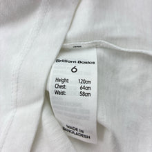 Load image into Gallery viewer, Unisex Brilliant Basics, white cotton tee / top, EUC, size 6,  