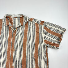 Load image into Gallery viewer, Boys H&amp;M, striped cotton / linen short sleeve shirt, GUC, size 4,  