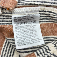Load image into Gallery viewer, Boys H&amp;M, striped cotton / linen short sleeve shirt, GUC, size 4,  