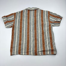 Load image into Gallery viewer, Boys H&amp;M, striped cotton / linen short sleeve shirt, GUC, size 4,  