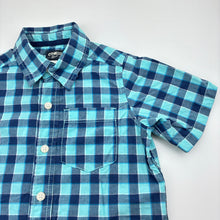 Load image into Gallery viewer, Boys Osh Kosh, blue check cotton short sleeve shirt, GUC, size 5,  