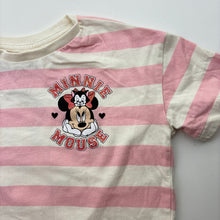 Load image into Gallery viewer, Girls Disney, Minnie Mouse striped cotton tee / top, FUC, size 2,  
