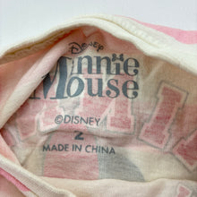 Load image into Gallery viewer, Girls Disney, Minnie Mouse striped cotton tee / top, FUC, size 2,  