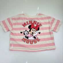 Load image into Gallery viewer, Girls Disney, Minnie Mouse striped cotton tee / top, FUC, size 2,  