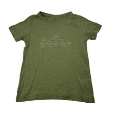 Load image into Gallery viewer, Boys Anko, khaki cotton tee / top, submarine, GUC, size 5,  