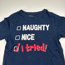 Load image into Gallery viewer, Unisex Anko, navy cotton Christmas tee / top, GUC, size 8,  