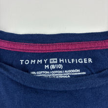 Load image into Gallery viewer, Girls Tommy Hilfiger, navy cotton tee / top, wash fade, FUC, size 8-10,  