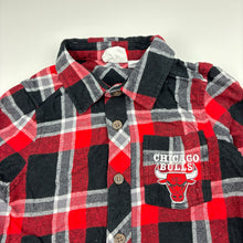 Load image into Gallery viewer, Boys Cotton On, NBA Chicago Bulls flannel cotton long sleeve shirt, EUC, size 5,  