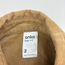Load image into Gallery viewer, Boys Anko, corduroy cotton long sleeve shirt, EUC, size 2,  