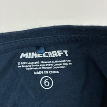 Load image into Gallery viewer, Boys Mojang, Minecraft navy cotton tee / top, GUC, size 6,  