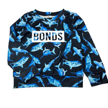 Load image into Gallery viewer, Boys Bonds, lightweight sweater / jumper, sharks, wash fade, FUC, size 6,  