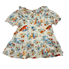 Load image into Gallery viewer, Girls Next, organic cotton peplum top, unicorns, EUC, size 2,  