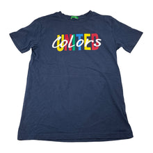 Load image into Gallery viewer, Unisex United Colors of Benetton, navy cotton tee / top, no size, armpit to armpit: 39cm, EUC, size 9-10,  