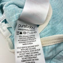 Load image into Gallery viewer, Unisex purebaby, ribbed organic cotton romper, EUC, size 0,  