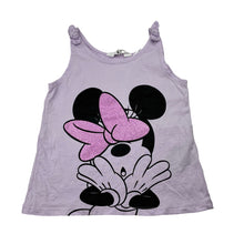 Load image into Gallery viewer, Girls H&amp;M, Disney Minnie Mouse cotton singlet top, mark on back, FUC, size 5-6,  