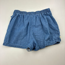 Load image into Gallery viewer, Girls Max, embroidered chambray cotton shorts / skort, elasticated, GUC, size 6-7,  