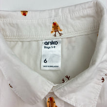 Load image into Gallery viewer, Boys Anko, Christmas cotton short sleeve shirt, light marks, FUC, size 6,  