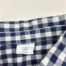 Load image into Gallery viewer, Boys GAP, navy check cotton long sleeve shirt, GUC, size 4,  