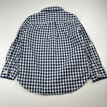 Load image into Gallery viewer, Boys GAP, navy check cotton long sleeve shirt, GUC, size 4,  
