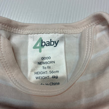 Load image into Gallery viewer, Girls 4 Baby, pink &amp; white stripe cotton bodysuit / romper, EUC, size 0000,  