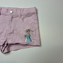 Load image into Gallery viewer, Girls Disney, Frozen Elsa embroidered stretch cotton shorts, adjustable, EUC, size 2,  