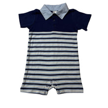 Load image into Gallery viewer, Boys Mix Baby, soft feel cotton polo romper, EUC, size 1,  