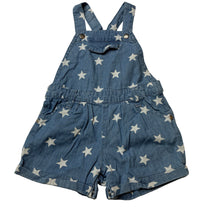Load image into Gallery viewer, Girls Little Me, chambray cotton overalls / shortalls, EUC, size 12 months,  